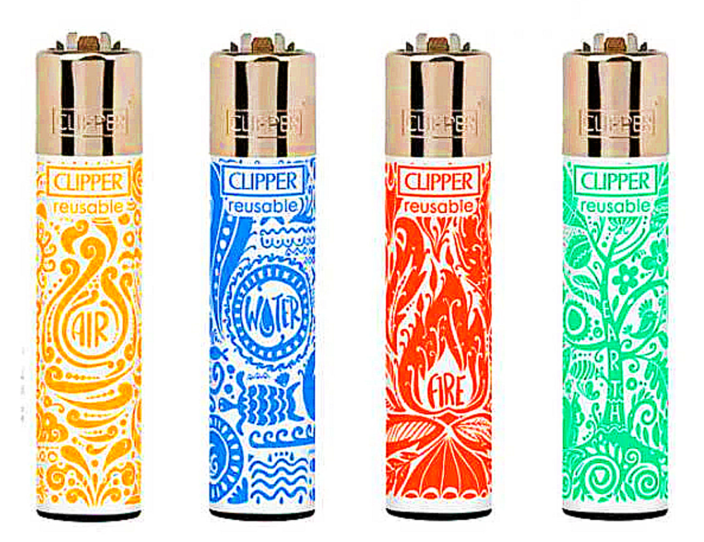 Mandala Elements RARE Clipper Lighters Air Water Fire Earth Funny Cool Clippers