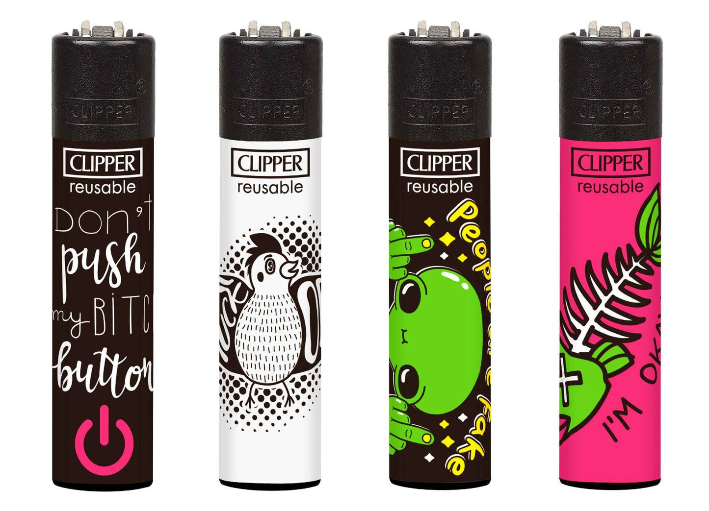 Random AF Psychedelic Clipper Lighters Rare Funny Cool Clippers Colourful Gas