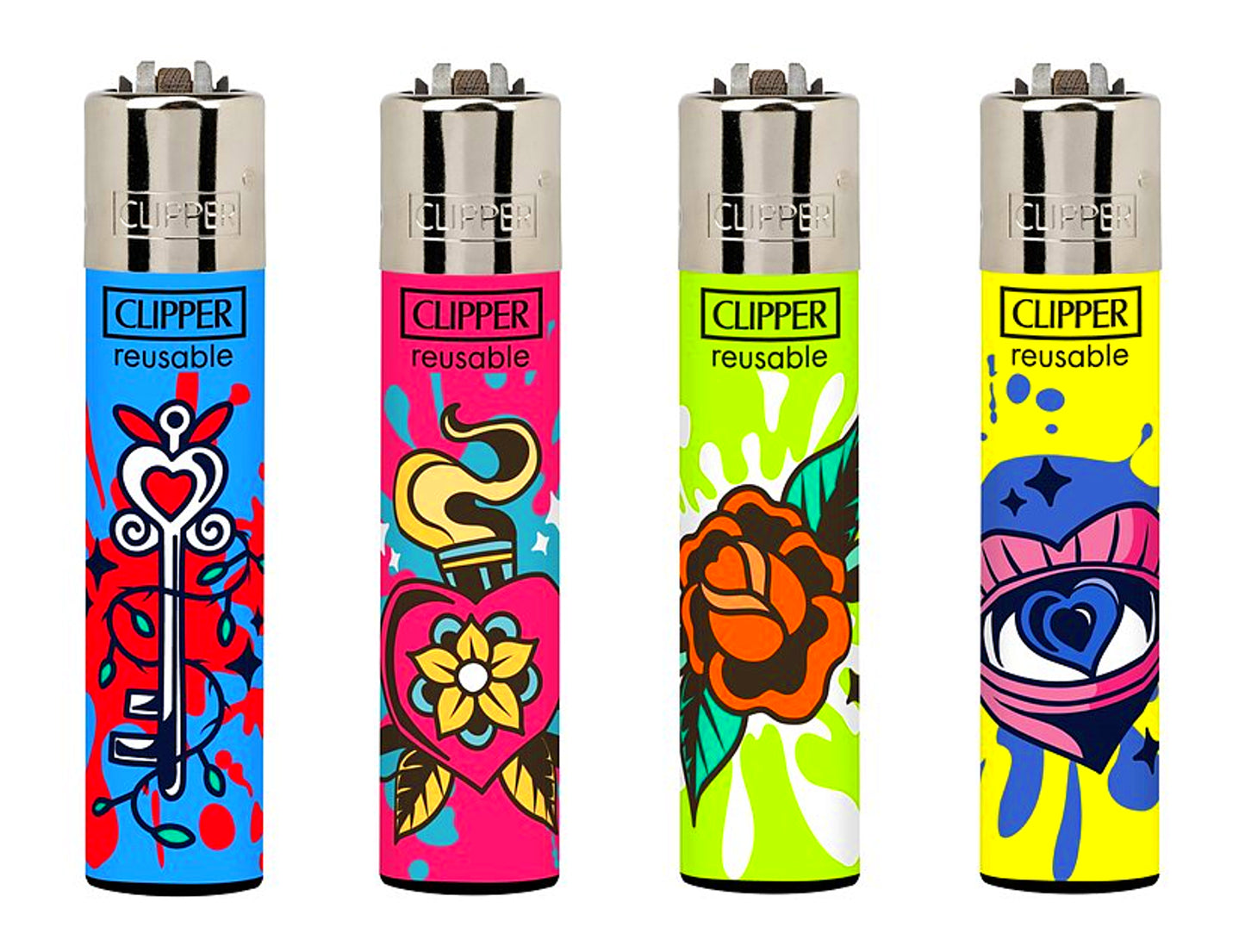 Tattoo Art RARE Clipper Lighters Funny Cool Clippers Lighter Colourful Gas