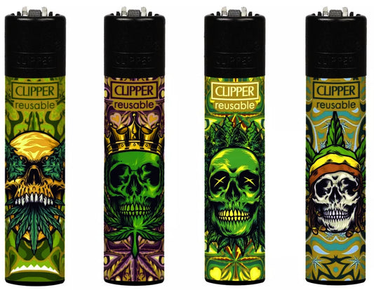 Weed Skulls Clipper Lighters Rare Cool Clippers Funny Psychedelic Rasta Gas