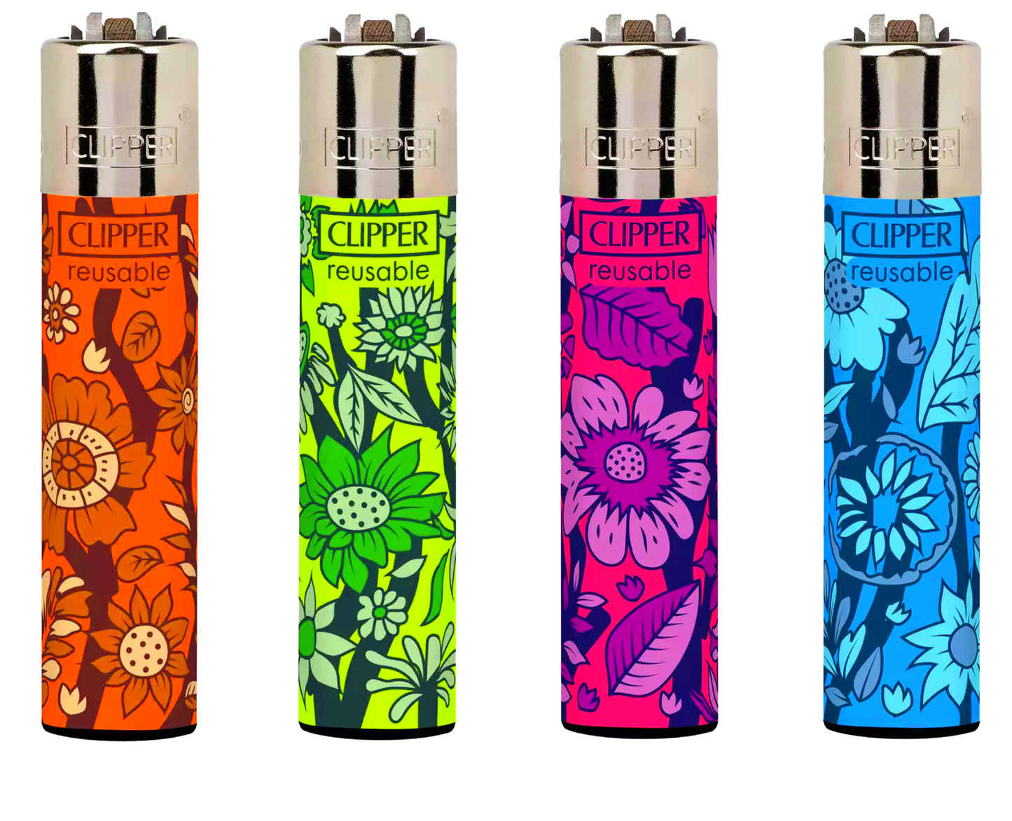 Colourful Flowers RARE Clipper Lighters Funny Cool Clippers Floral Plants Gas