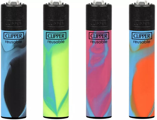 4 x Nebula Pattern Colourful Clipper Lighters Rare Funny Cool Clippers Lighter