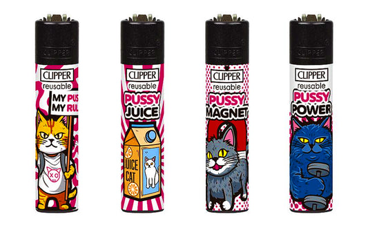 Pussy Cats RARE Clipper Lighters Funny Cool Clippers Psychedelic Animals Girly