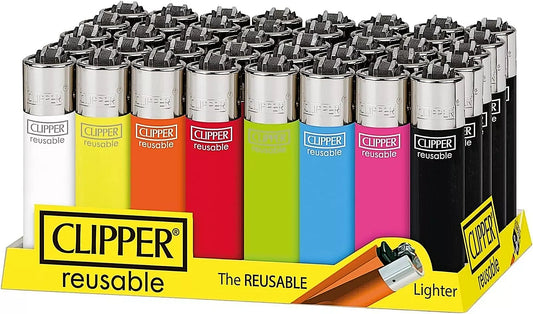 4 x Coloured Clipper Lighters Funny Cool Lighter Rare Clippers Gas Refillable