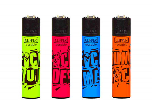 F**K Clipper Lighters Rare Funny 420 Clippers Lighter Gas Refillable Colourful