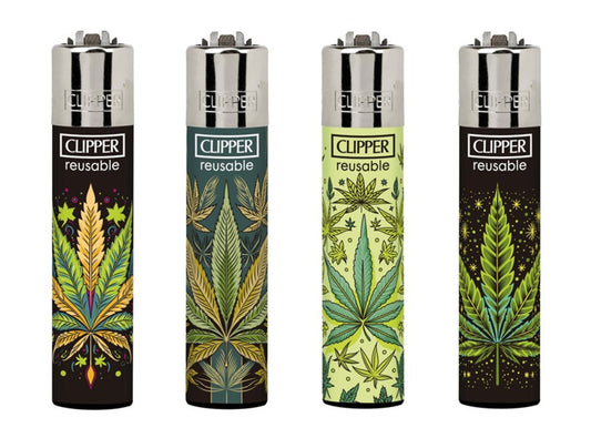 4 x Mystical Leaves Rare Clipper Lighters 420 Funny Cool Clippers Lighter Art