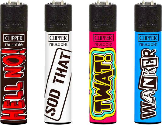 RARE Rude Words Clipper Lighters Funny Cool Clippers Lighter Refillable Gas