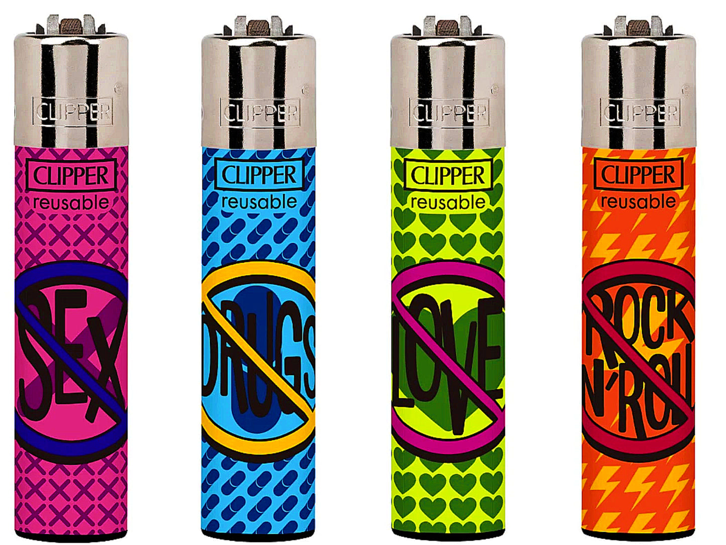 Banned RARE Clipper Lighters Funny Cool Clippers Colourful Gas Refillable 420