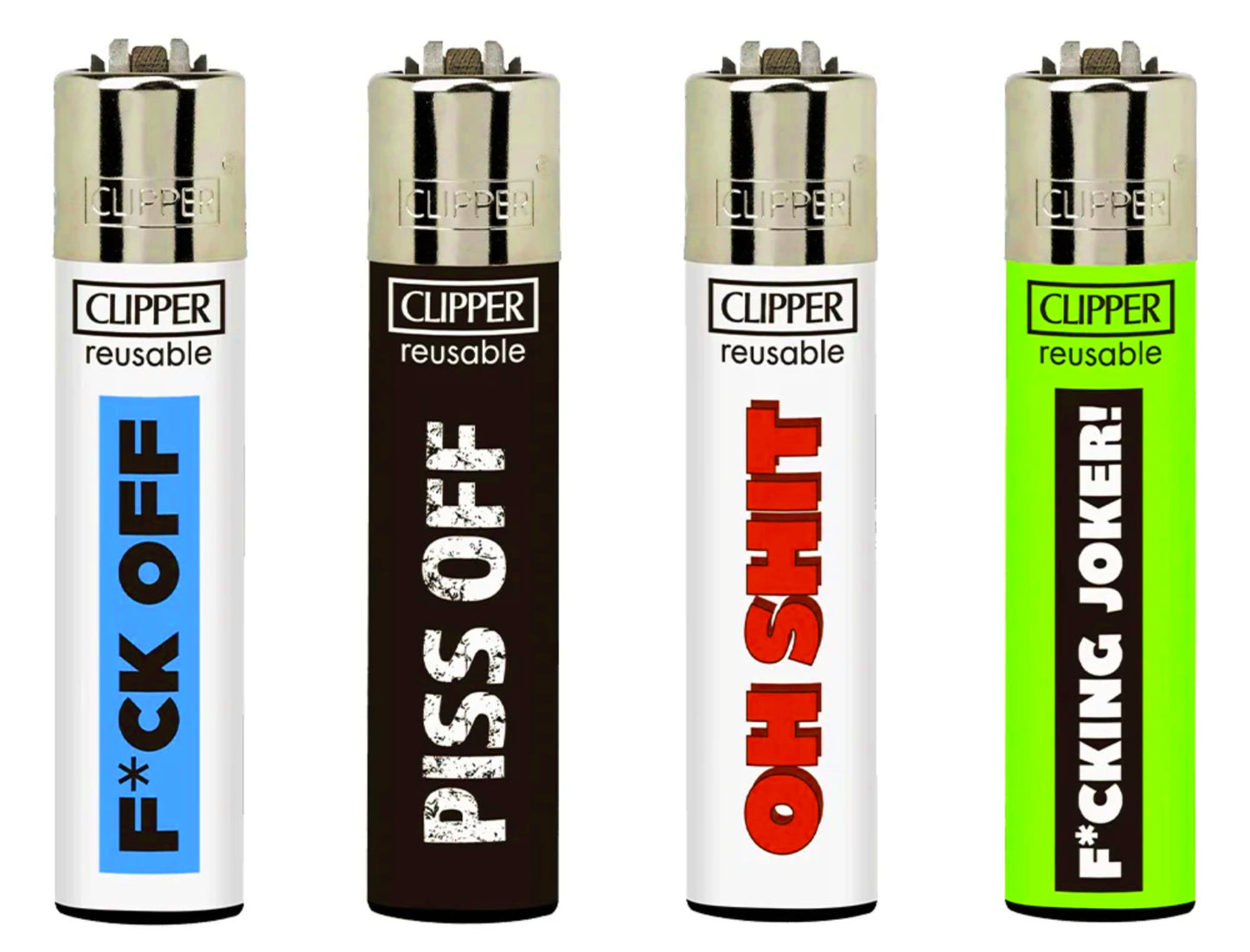 RARE Rude Words Clipper Lighters Funny Cool Clippers Lighter Refillable Gas 420