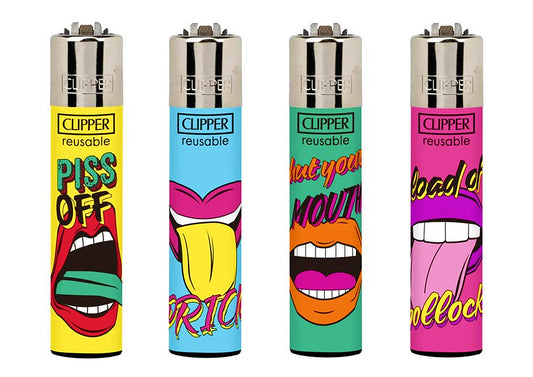 Rude Mouths RARE Clipper Lighters Naughty Funny Cool Clippers Colourful Gas