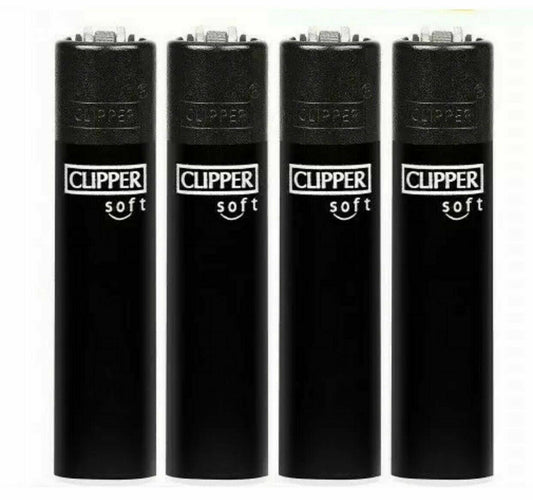 Soft Touch Black Clipper Lighters Rare 420 Gas Refillable Funny Cool Clippers