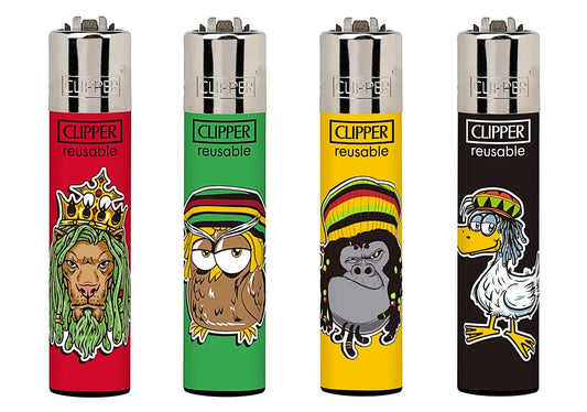 Rasta Animals RARE Clipper Lighters Funny 420 Reggae Cool Clippers Refillable