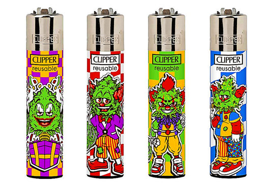 Clown Buds RARE Clipper Lighters Funny Cool Clippers Lighter Colourful 420 Gas