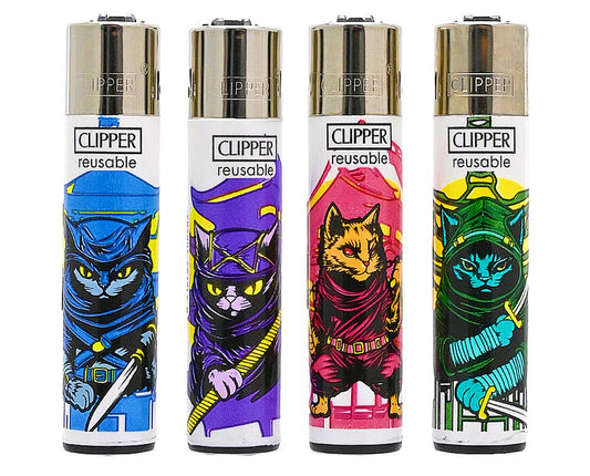 Ninja Cats RARE Clipper Lighters Funny Cool Clippers Lighter Gas Refillable