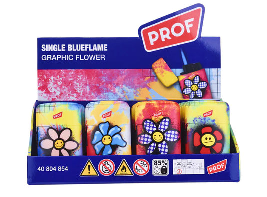 Graffiti Flowers Jet Flame PROF Windproof Lighters Rare Cool Flip Lighter Gas