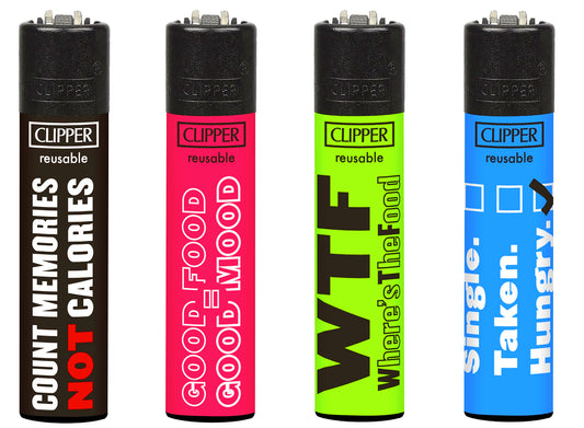 Funny Food Sayings RARE Clipper Lighters Cool Clippers Lighter Colourful Gas