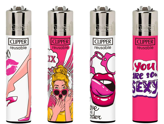 Sexy Pink RARE Clipper Lighters Funny Cool Clippers Naughty Colourful Lips Gas