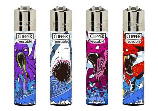 Sea Monsters RARE Clipper Lighters Funny Cool Clippers Lighter Animals Gas 420