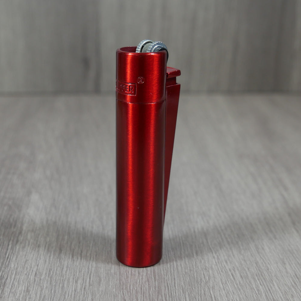 Metal Red Devil Clipper Lighter With Tin Gift Case Full Size Gas Refillable Rare