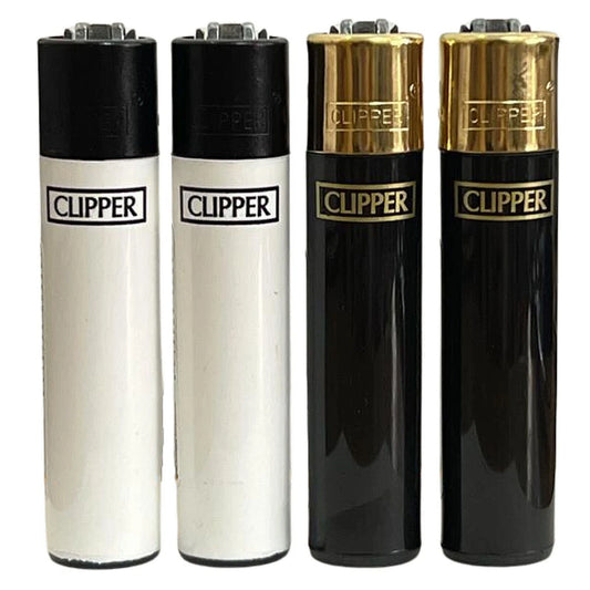 Black and Gold Black and White Clipper Lighters Cool Clippers Refillable Gas