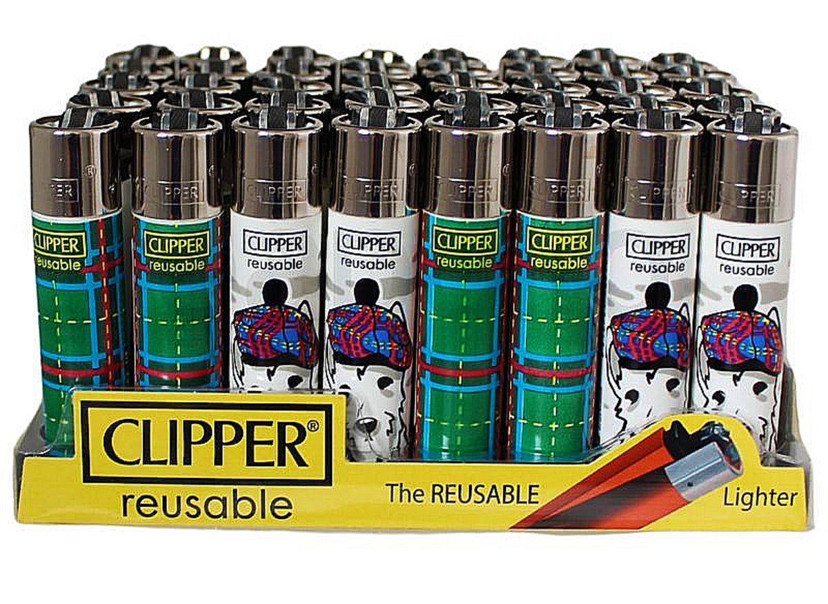Scottish Clipper Lighters Scotland Tartan Terrier Scot Bonnet Hat Refillable Gas