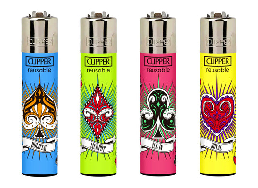 Poker Games RARE Clipper Lighters Funny Cool Clippers Playing Cards Suits Gas
