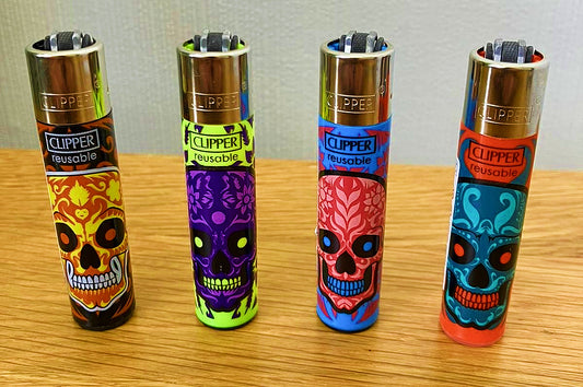 Colourful Mexican Sugar Skulls RARE Clipper Lighters Cool Clippers Gas