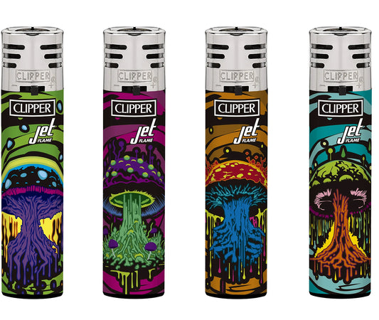 Jet Flame Tree Mushrooms RARE Clipper Lighters Windproof Psychedelic Cool Gas