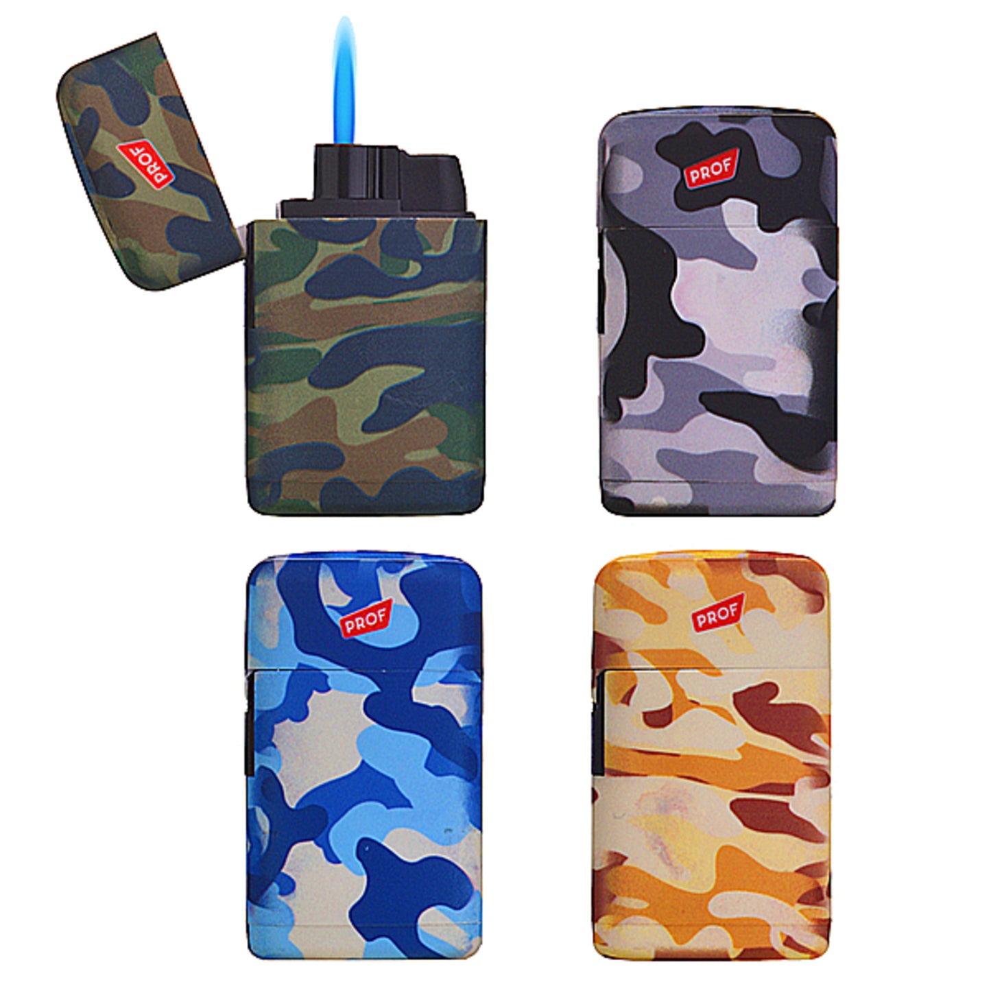 Camo PROF Windproof Jet Flame Lighter Camouflage Cool Rare Clipper Camping Gas