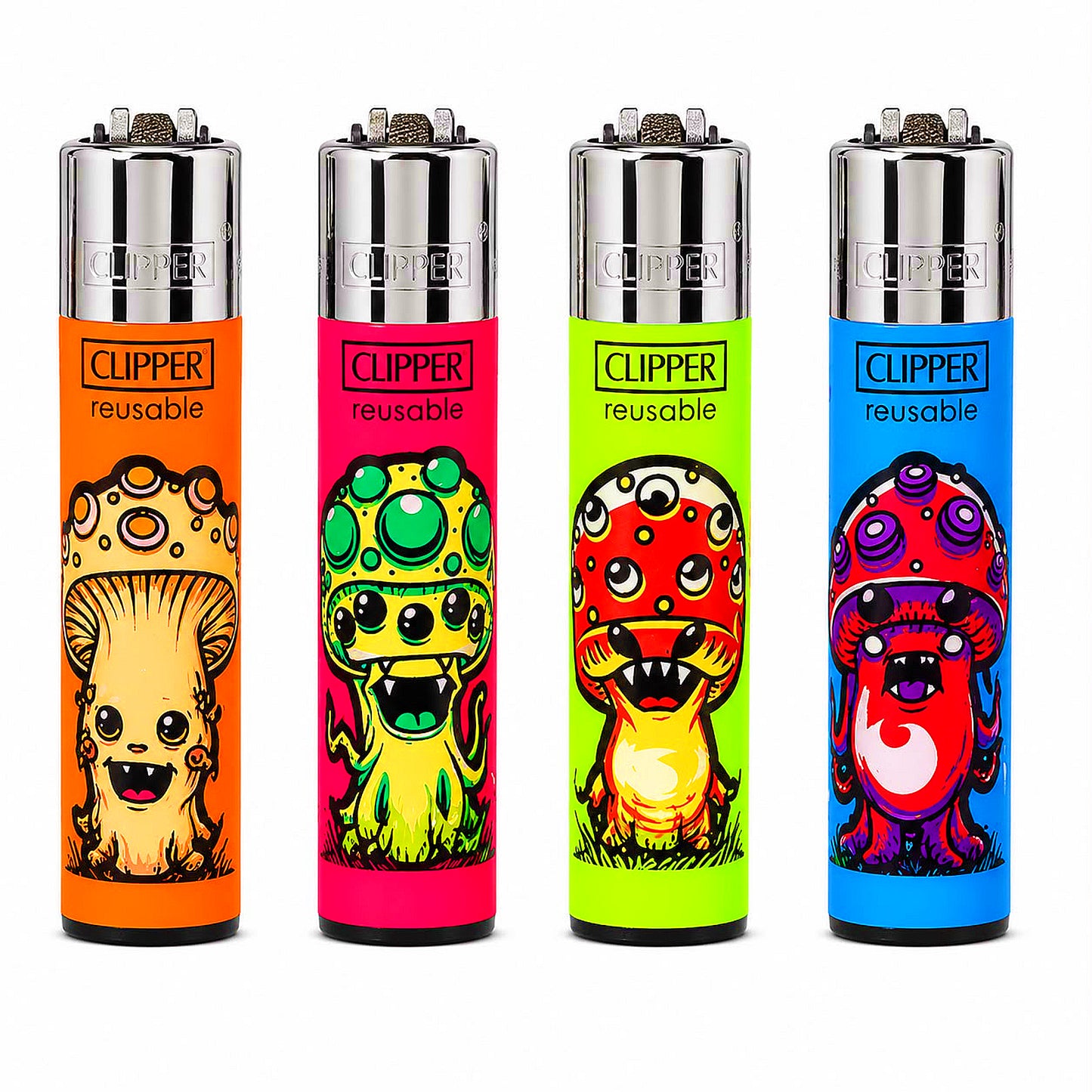 Monster Mushrooms RARE Clipper Lighters Funny Cool Clippers Colourful Gas 420