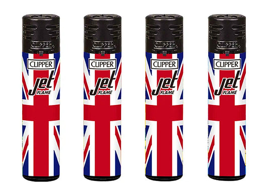 Jet Flame British Flag Clipper Lighters Windproof Union Jack Cool Rare Clippers